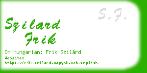 szilard frik business card